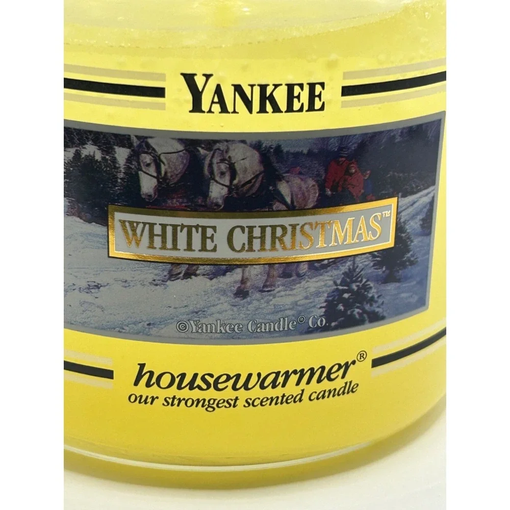 Retired Yankee Black Band Label‎ Housewarmer Candle WHITE CHRISTMAS 22oz Holiday
